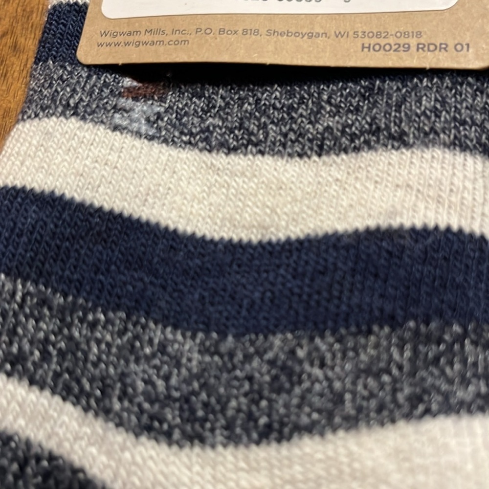 New Wigwam socks 2 pairs -stripes - black navy Large - Picture 6 of 6